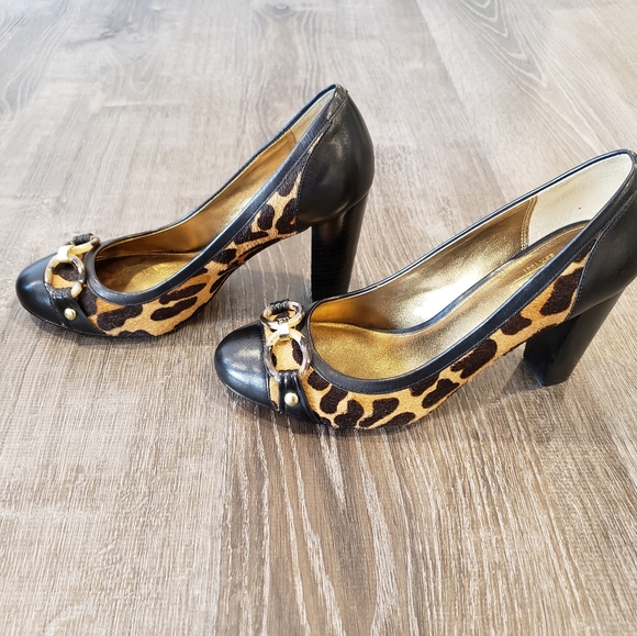 Coach pumps leopard print heels size 8 - Picture 2 of 5